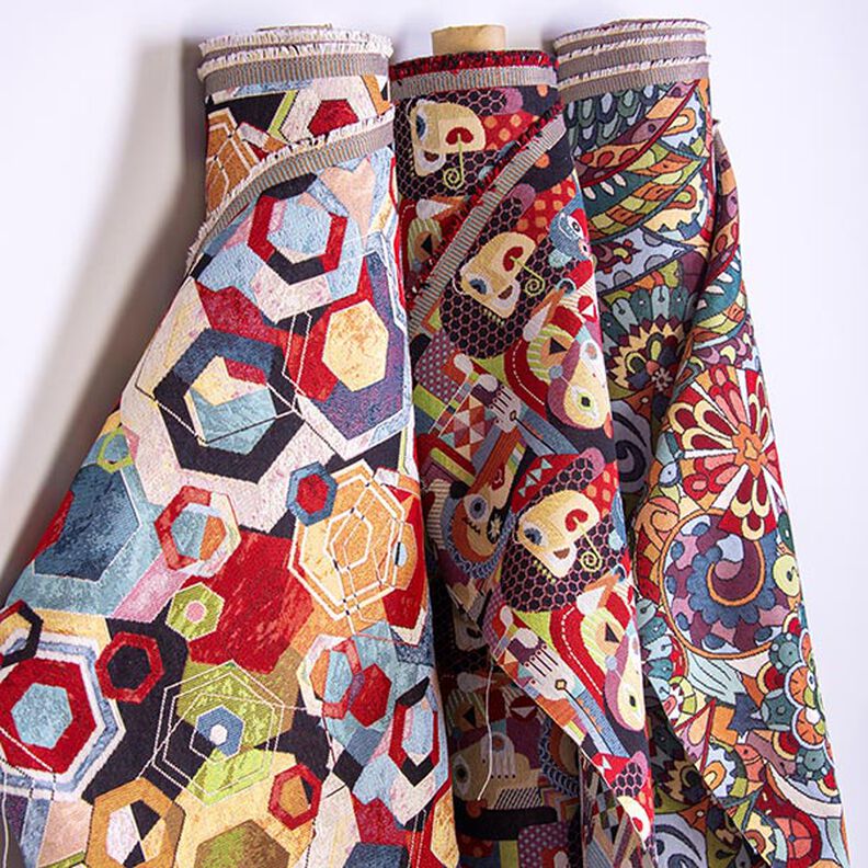 Sisustuskangas Gobeliini Abstraktit kasvot &ndash; musta,  image number 3