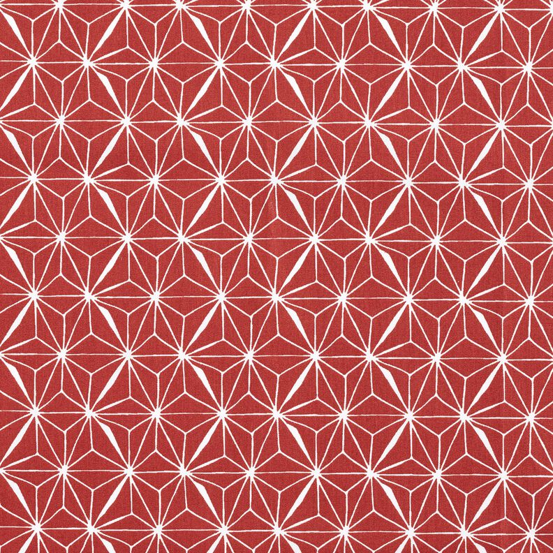 Pinnoitettu puuvilla Graafiset tähdet – karmiininpunainen/valkoinen,  image number 1