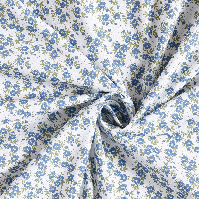 Puuvillapopliini Kukkameri – farkunsininen/valkoinen,  image number 3