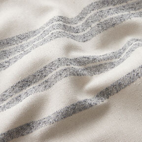 Sisustuskangas Puolipanama Kudotut raidat – teräksen sininen/luonnonvärinen, 