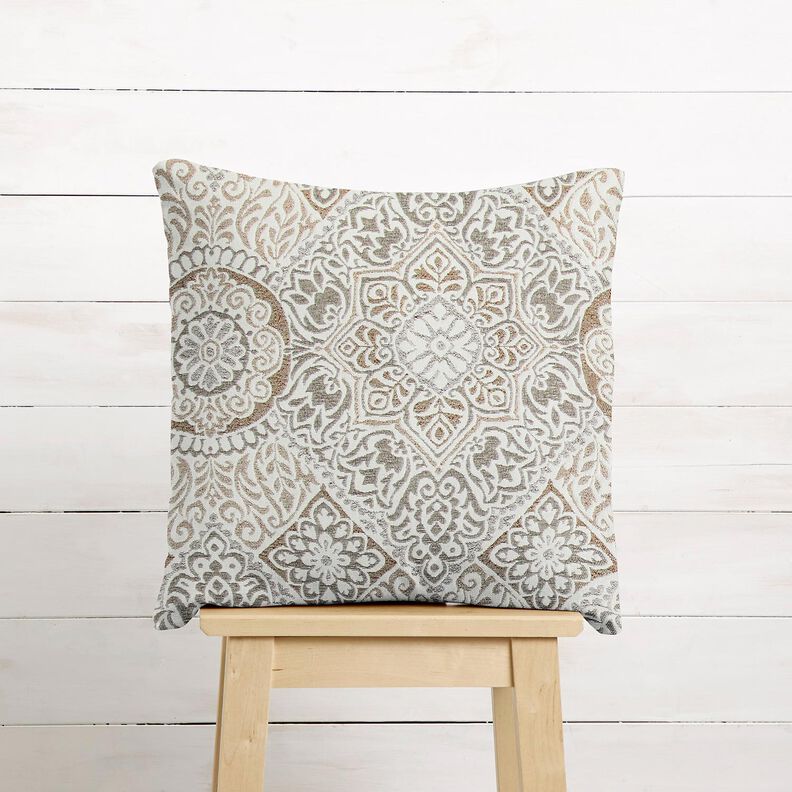 Sisustuskangas Jacquard Tyylikk&auml;&auml;t laatat &ndash; anemone/vaalea beige,  image number 6