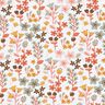 Puuvillakangas Kretonki filigraanit kukat – oranssi/valkoinen,  thumbnail number 1