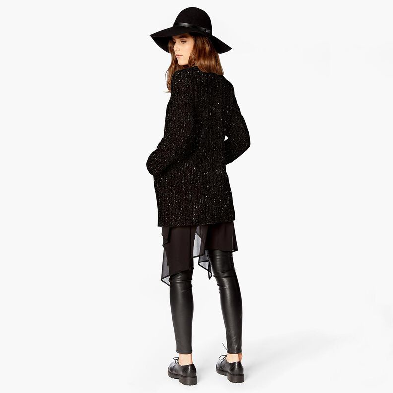 Chenille Neulejacquard Kimalle &ndash; musta/vanha hopea metallic,  image number 4