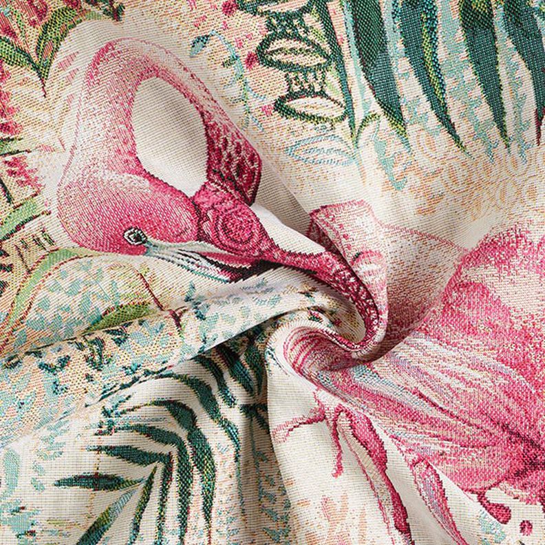 Sisustuskangas Gobeliinikappale Flamingo – beige/pink,  image number 3
