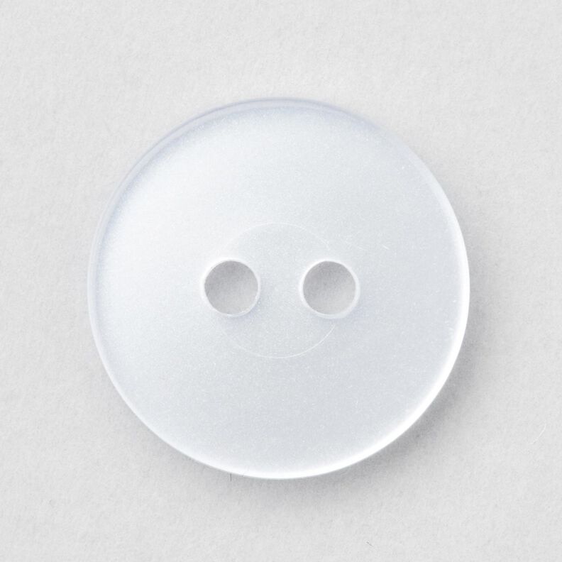2-reikäinen kiiltävä nappi [Ø 15 mm] – valkoinen,  image number 1