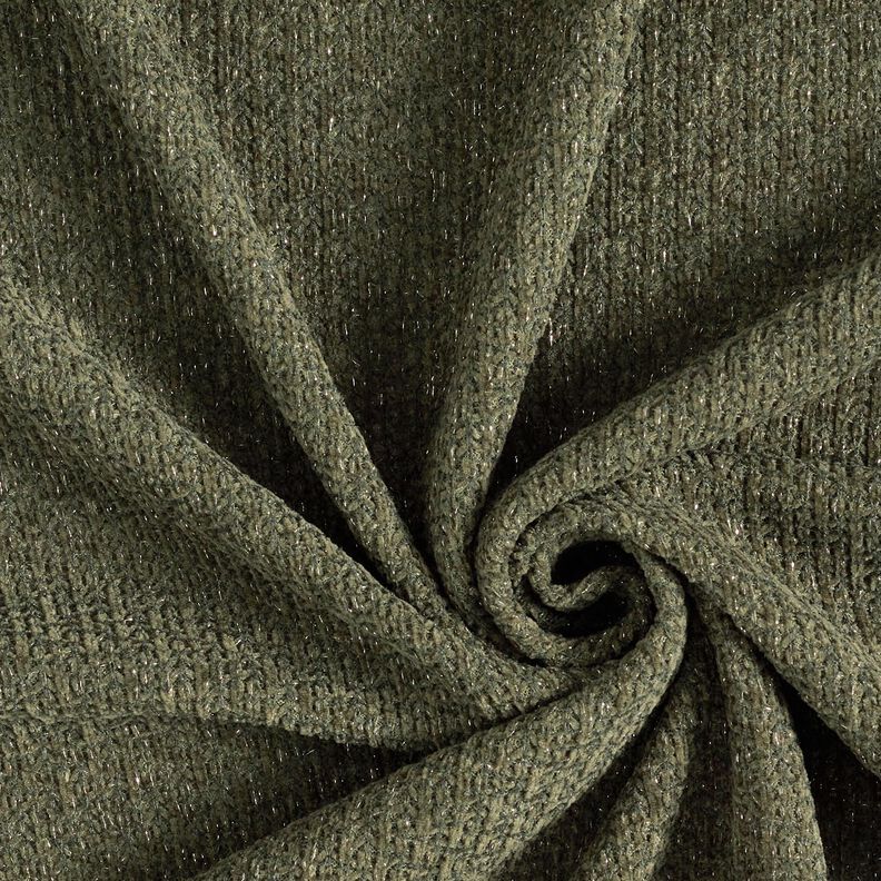 Chenille Neulejacquard Kimalle &ndash; tumma m&auml;nty/hopea metallic,  image number 1