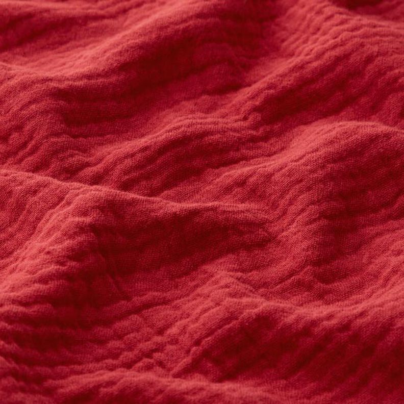 GOTS Musliini-/kaksikerroksinen kangas | Tula – bordeauxin punainen,  image number 4