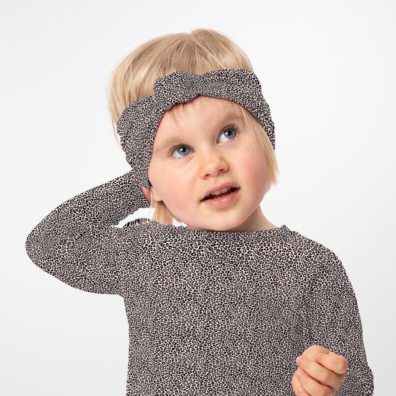 Puuvillajersey Mini Leopardipainatus – vaaleanpunainen/musta,  image number 6