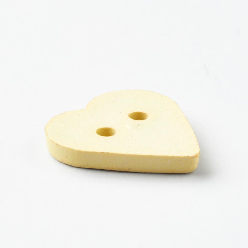 Sydämenmuotoinen nappi [Ø 15 mm] – vaniljankeltainen,  image number 3