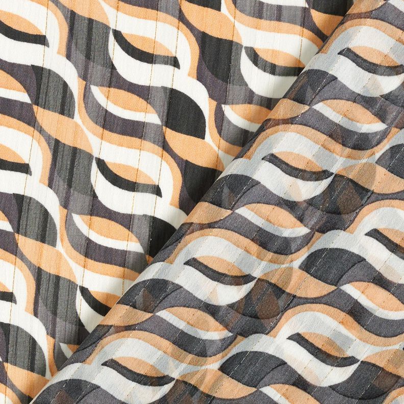 Sifonki Aallot ja polttokuvioraidat Kimalle &ndash; beige/valkoinen,  image number 4