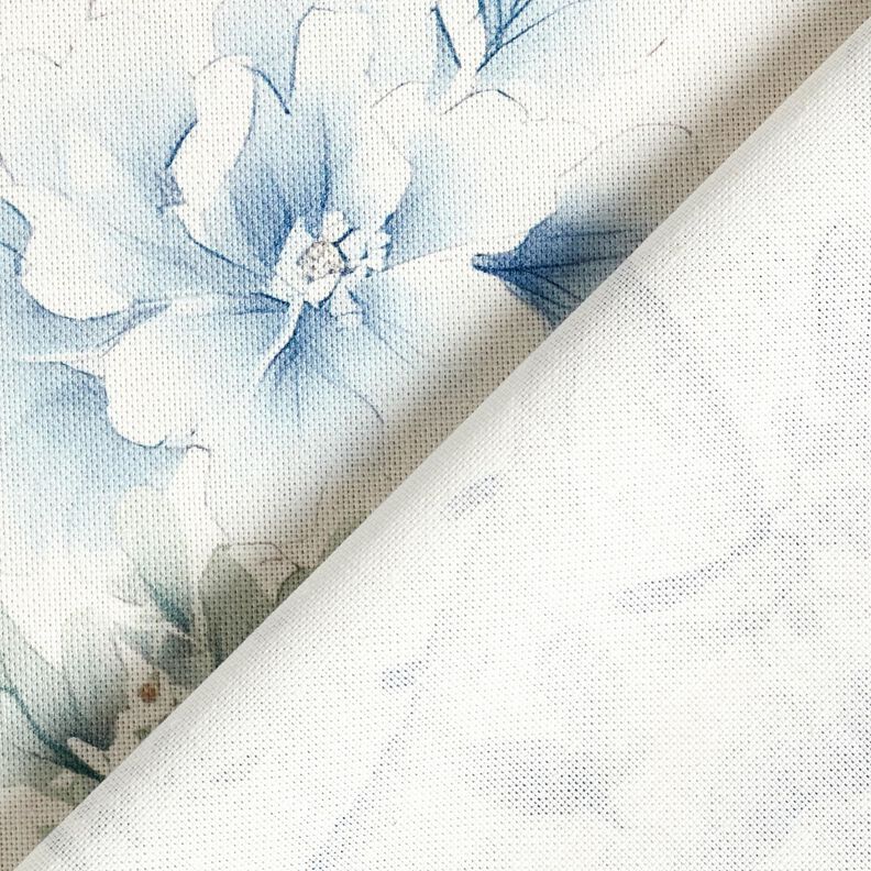 Sisustuskangas Puolipanama Maalatut oksat &ndash; valkoinen/siniharmaa,  image number 4