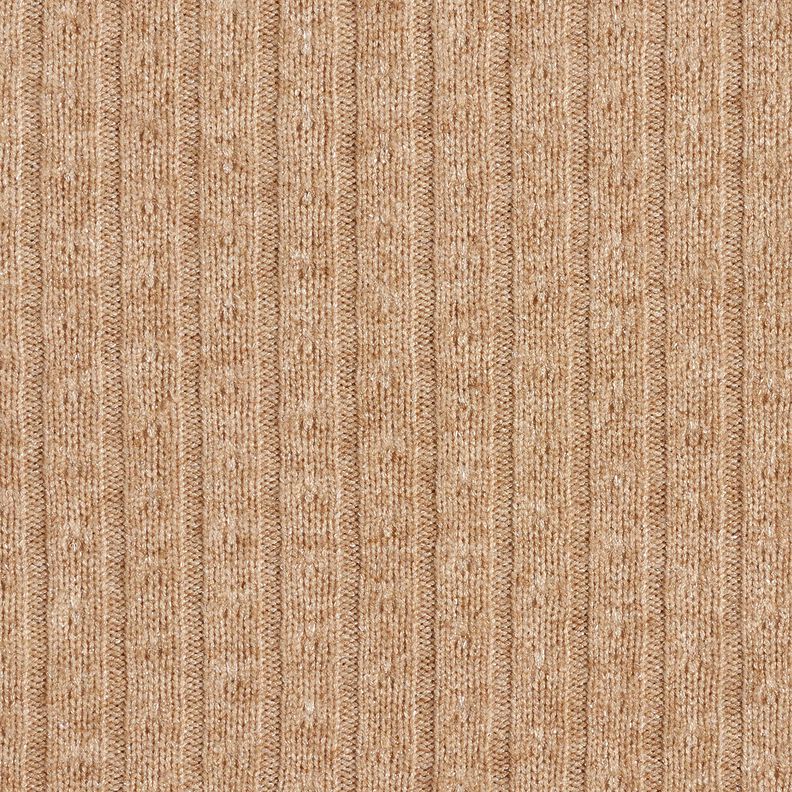 Neulekangas Ajour ylellisen kimaltelevilla raidoilla – vaaleanruskea,  image number 1