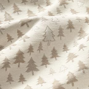 Sisustuskangas Jacquard Kimaltelevat kuuset – beige/hopea, 