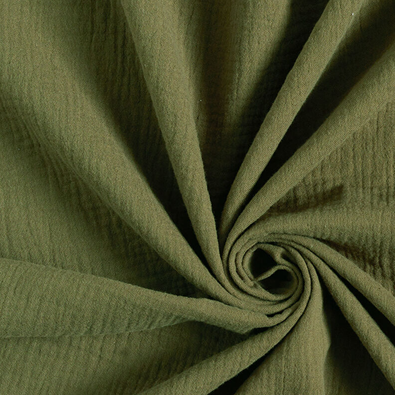 Musliini-/kaksikerroksinen kangas – oliivi,  image number 1