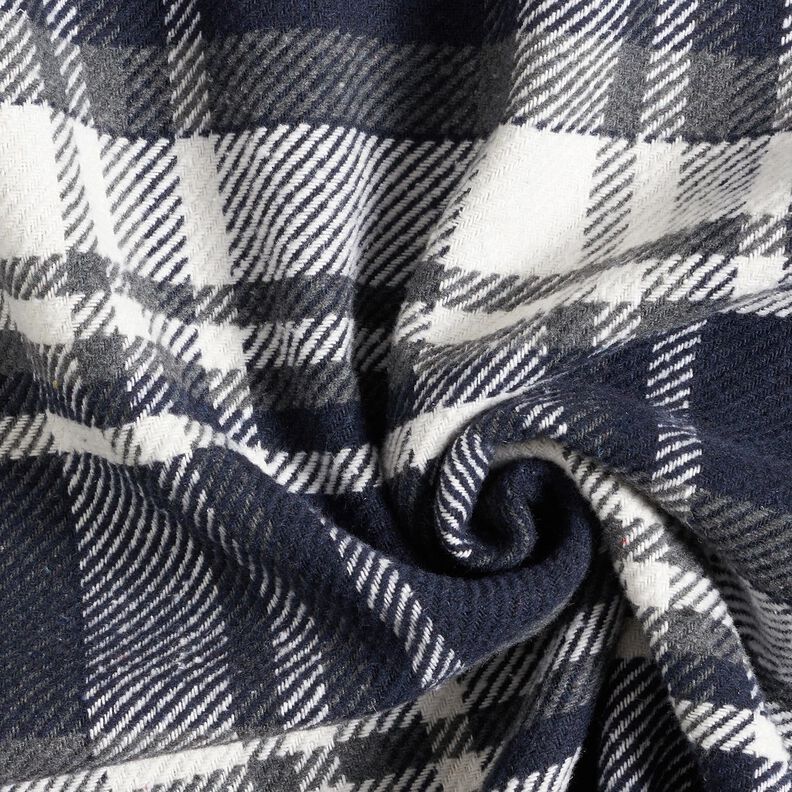 Takkikangas ruudullisella turkiskääntöpuolella – yönsininen/savenharmaa,  image number 3