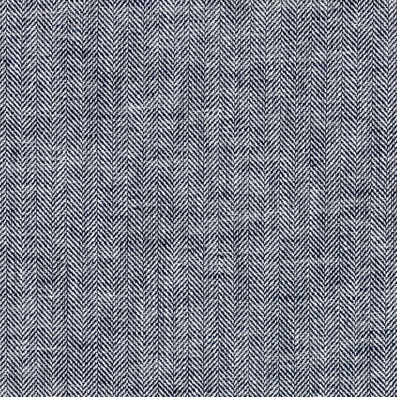 Pellava-puuvilla-sekoite Kalanruoto – yönsininen,  image number 1