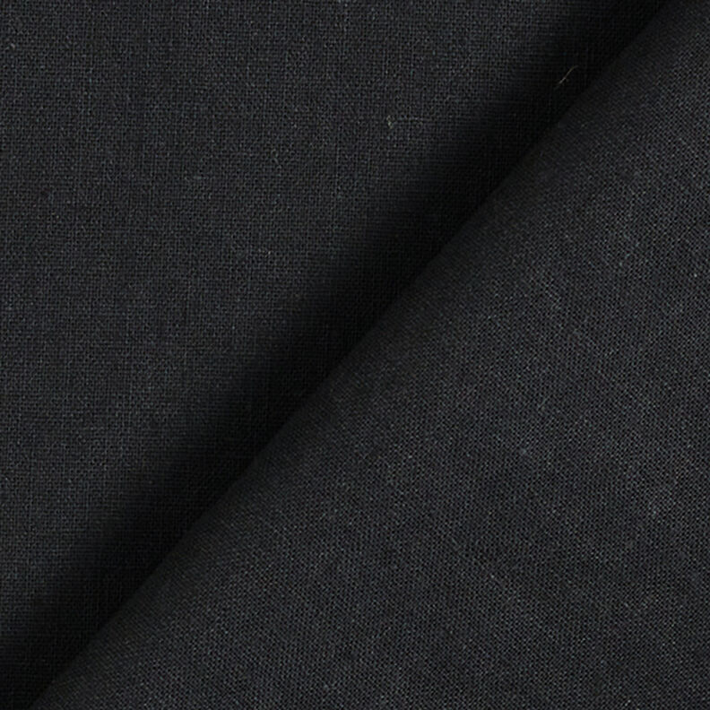Pellava-puuvilla-sekoite Yksivärinen – musta,  image number 3