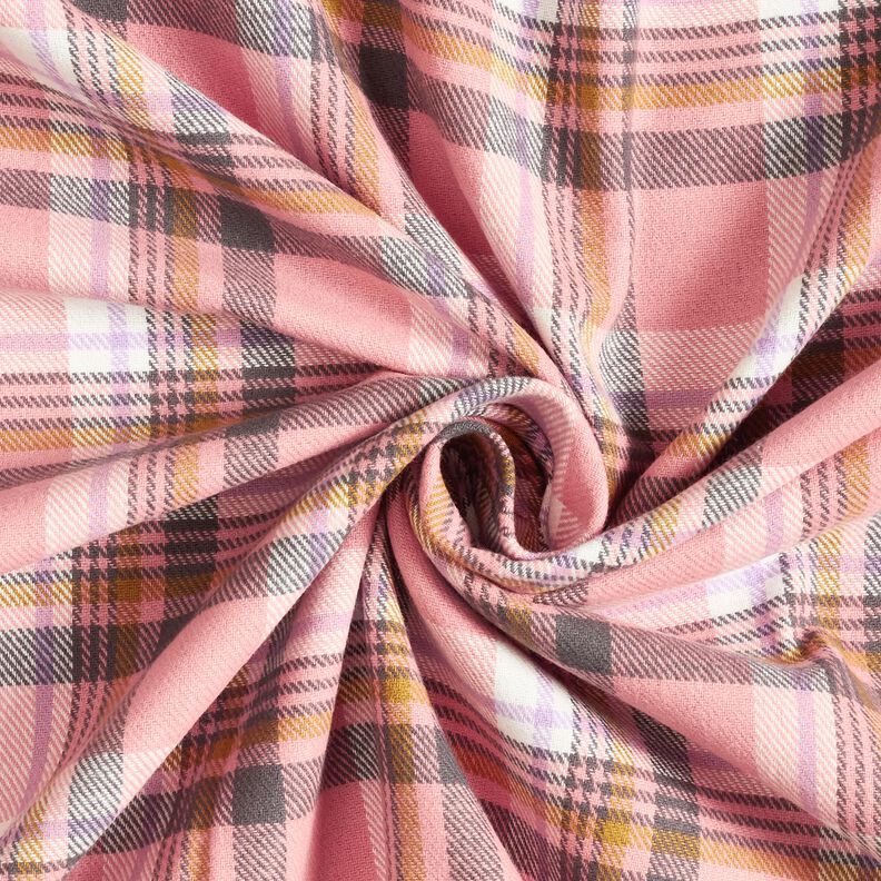 Puuvillaflanelli Ruutu – vanharoosa/vanha hopea,  image number 3
