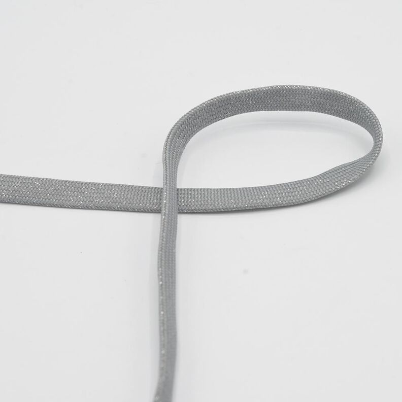 Litteä nyöri Huppari Lurex [8 mm] – norsunharmaa/hopea metallic,  image number 1