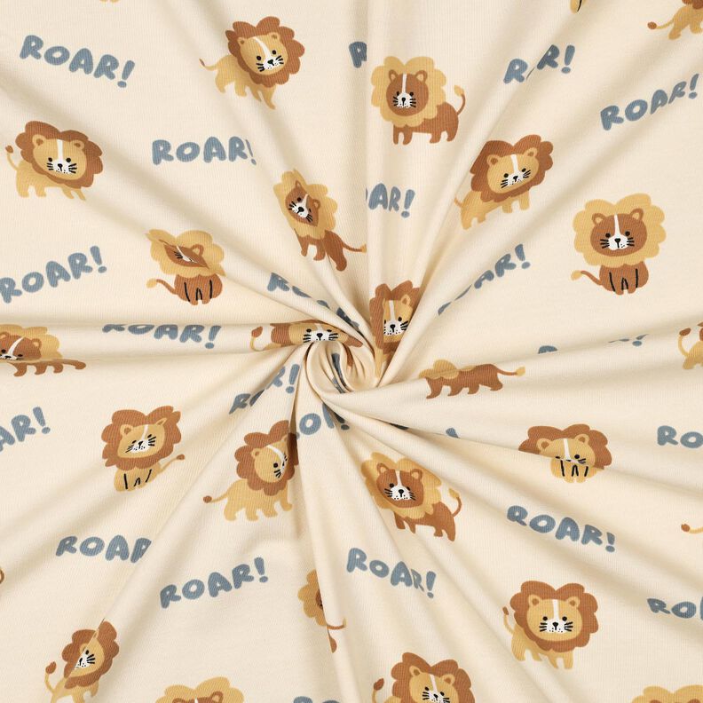 Puuvillajersey Leijona | Poppy Fabrics &ndash; vaalea beige/vaaleanruskea,  image number 3