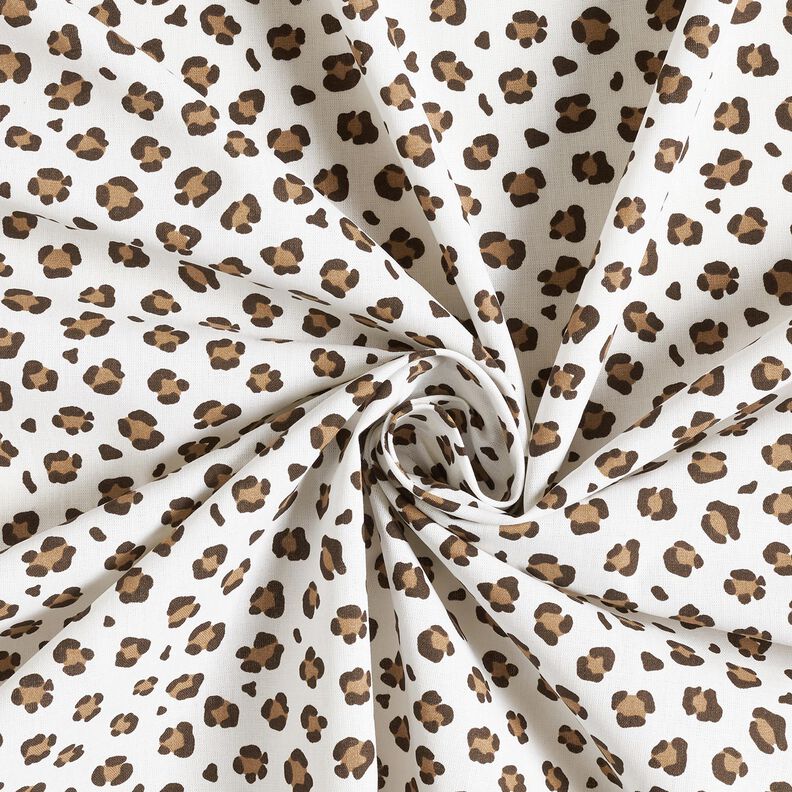 Puuvillapopliini Leoprintti – norsunluu/vaaleanruskea,  image number 3