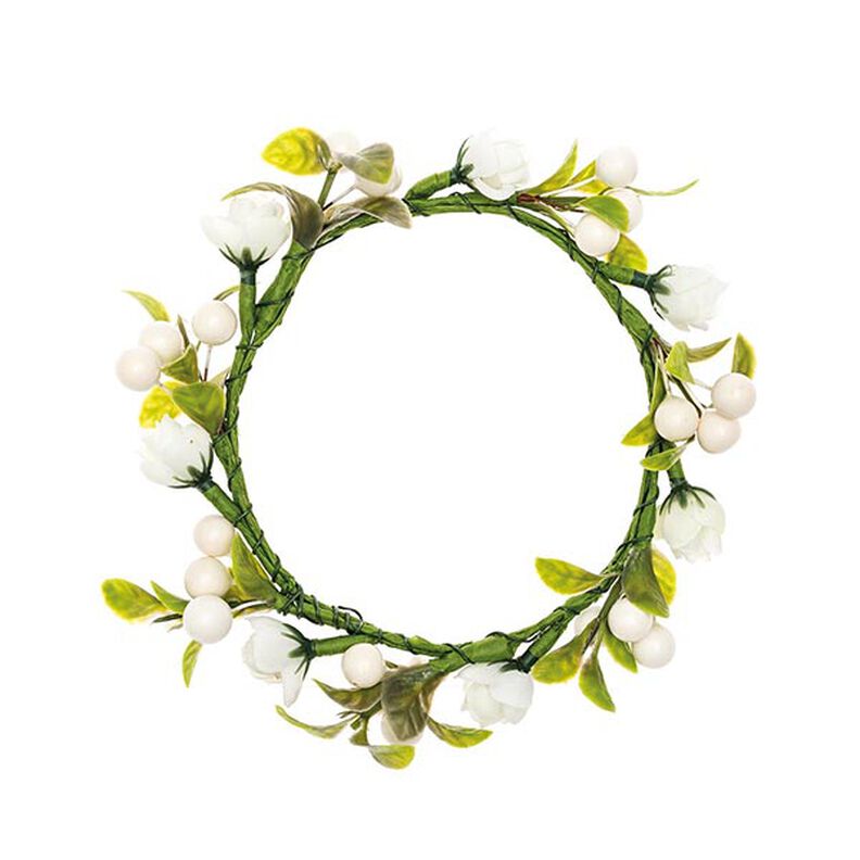 Koriste Kukkakranssi marjoilla [Ø 9 cm/ 14 cm] – valkoinen/vihreä,  image number 1