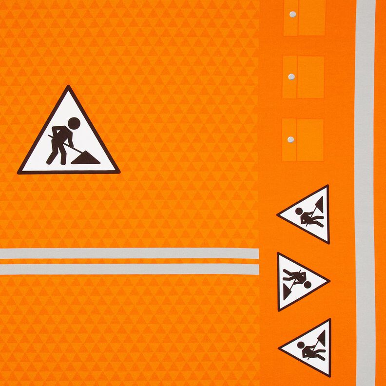 French Terry Paneeli Ollapa kerran rakennustyöntekijä | Stoff&Liebe – vaaleanoranssi/hopeanharmaa,  image number 1