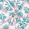Viskoosi-pellavasekoite Kukat | Poppy Fabrics – norsunluu/turkoosi,  thumbnail number 3