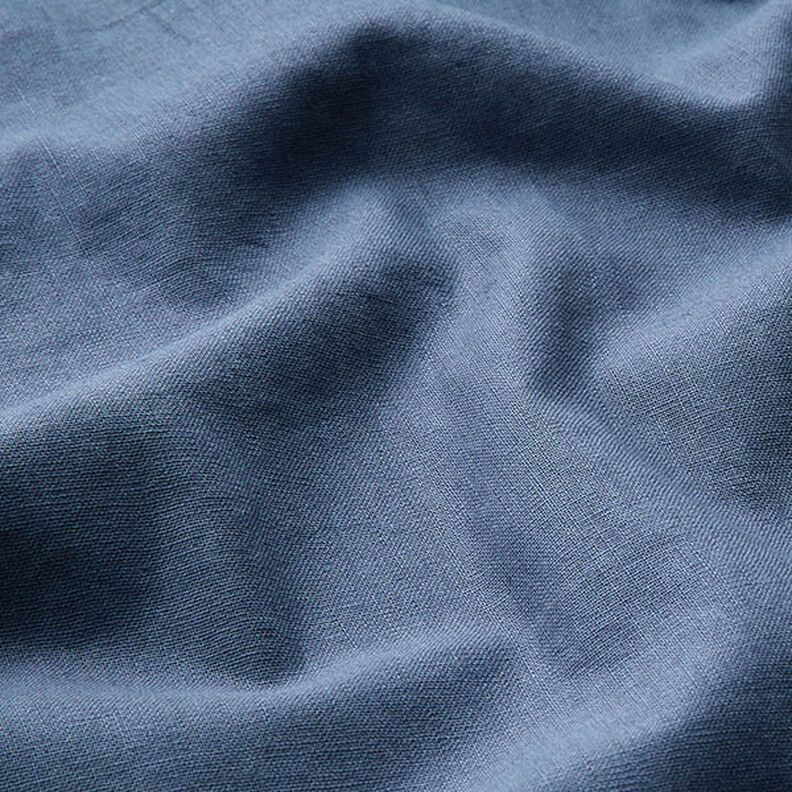 Pellava-puuvilla-sekoite Yksivärinen – teräksen sininen,  image number 2