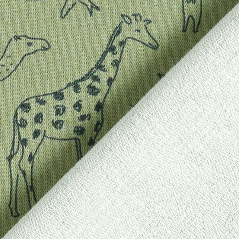 French Terry Kesäcollege gezeichnete Safari-Tiere – vaalea khaki,  image number 5