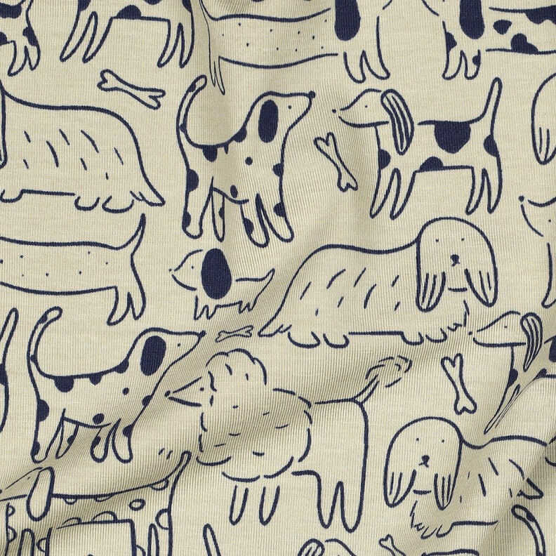 Puuvillajersey Koirat | by Poppy – anemone/laivastonsininen,  image number 2