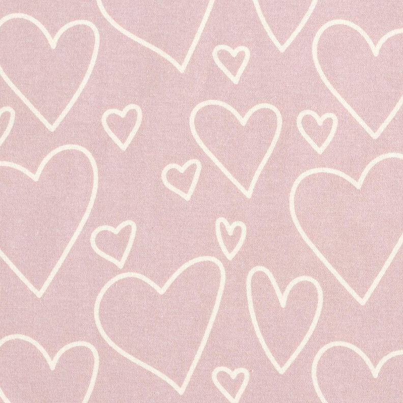 Puuvillaflanelli Herzen &ndash; roosa,  image number 1