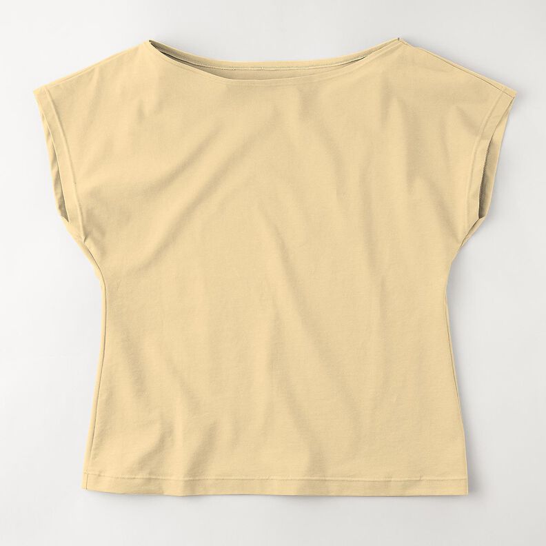 Puuvillajersey Medium Yksivärinen – vaniljankeltainen,  image number 12