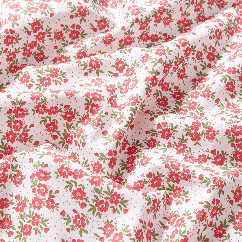 Puuvillapopliini Kukkameri – punainen/valkoinen,  image number 2