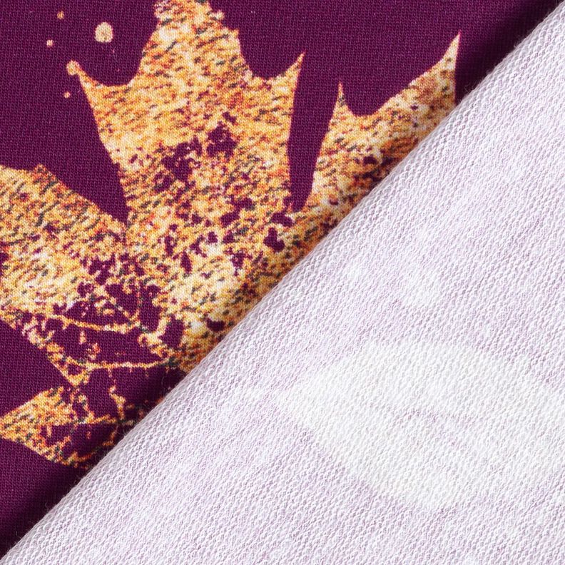 French Terry kultaiset syksyn lehdet | Glitzerpüppi – rypäle/kulta,  image number 4