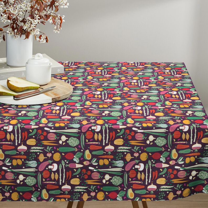 Puuvillakangas Kretonki Vihannesten runsaus &ndash; munakoiso/vihre&auml;,  image number 6