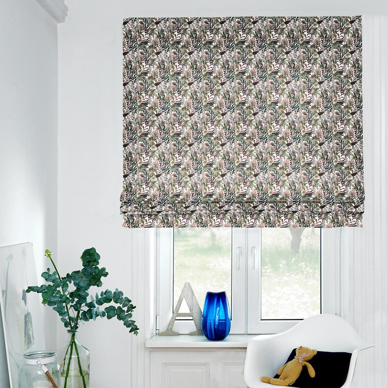 Sisustuskangas Canvas Taiteelliset kukat &ndash; norsunluu/tumma m&auml;nty,  image number 5