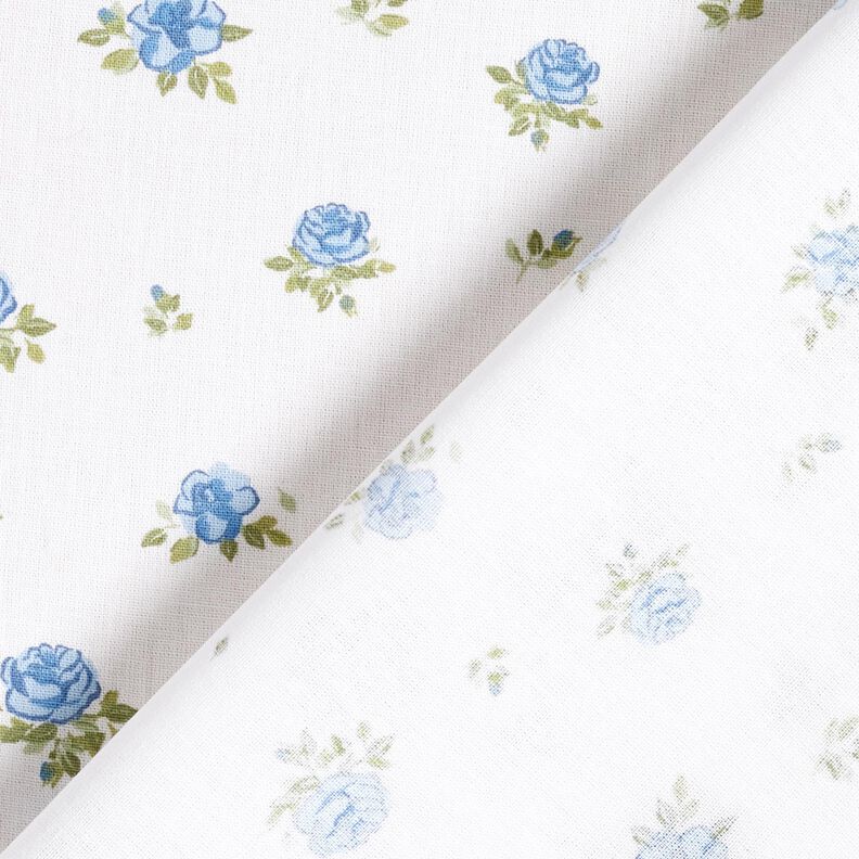 Puuvillapopliini Herkät ruusut – vaaleansininen/valkoinen,  image number 4