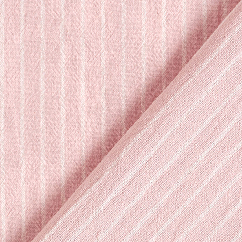 Paitapuserokangas Puuvillasekoite Leveät raidat – roosa/villanvalkoinen,  image number 4