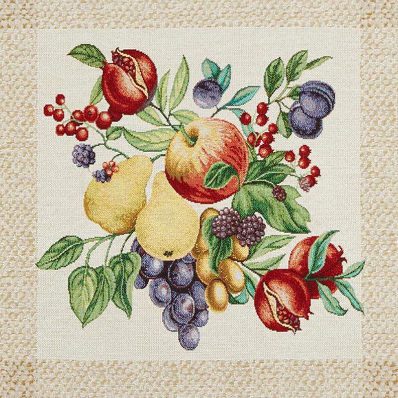 Koristepaneeli Gobeliini Värikkäät hedelmät – vaalea beige/karmiininpunainen,  image number 1