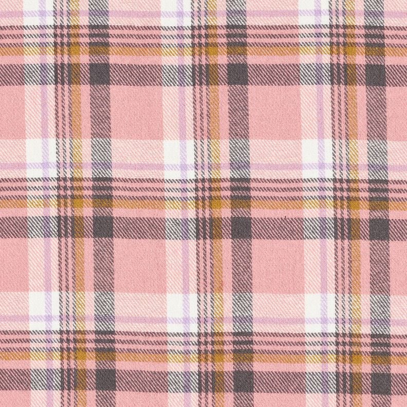 Puuvillaflanelli Ruutu – vanharoosa/vanha hopea,  image number 1