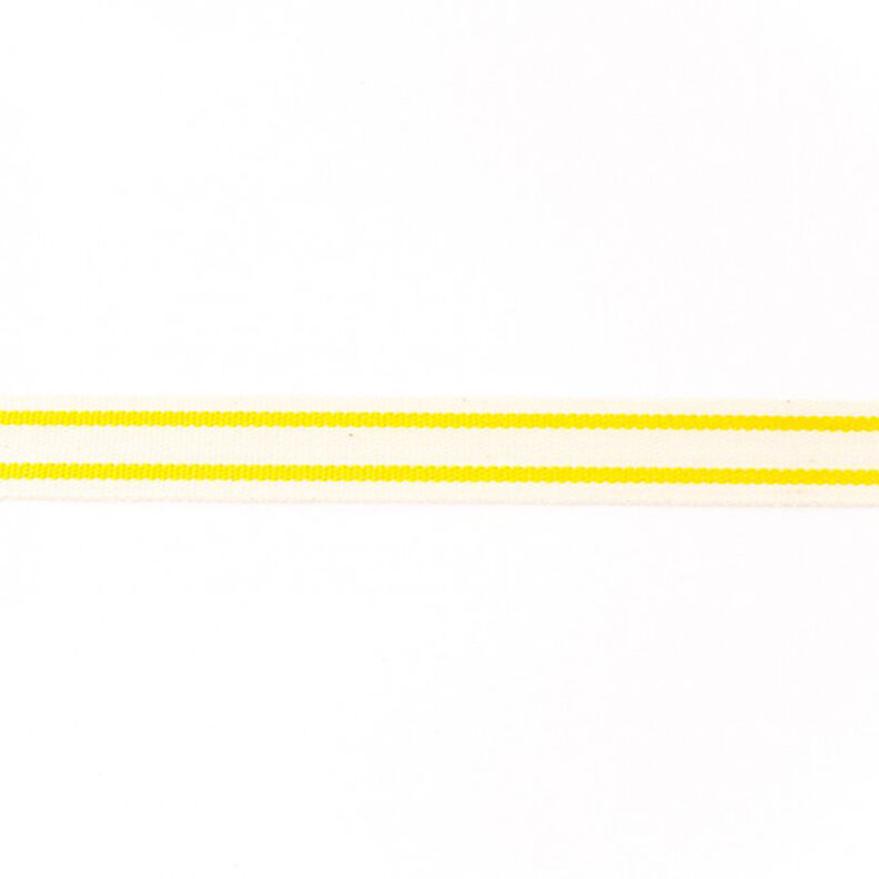 Kudottu nauha Puuvilla Raidat – keltainen,  image number 1