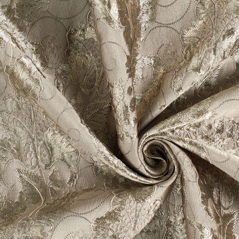 Vaatejacquard Brokadi Kukat – ruskeanharmaa,  image number 3