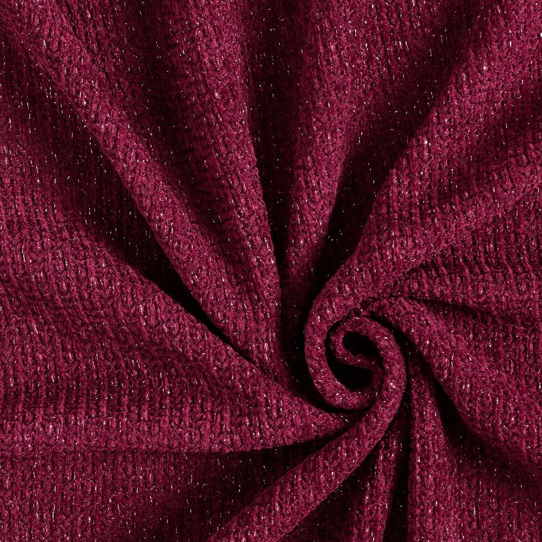 Chenille Neulejacquard Kimalle &ndash; bordeauxin punainen/hopea metallic,  image number 1