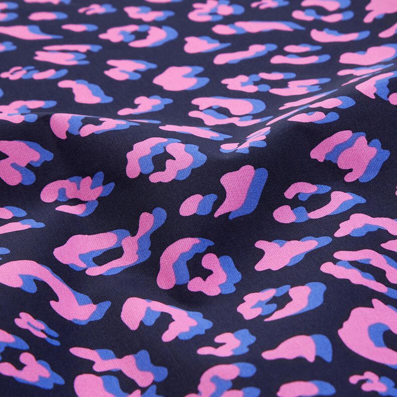 Pinnoitettu puuvilla Abstrakti leo | Poppy Fabrics &ndash; y&ouml;nsininen/pink,  image number 2