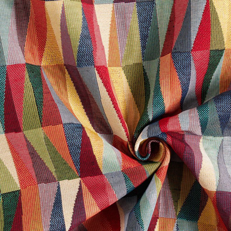 Sisustuskangas Gobeliini Graafinen siksak – vaalea beige/karmiininpunainen,  image number 3