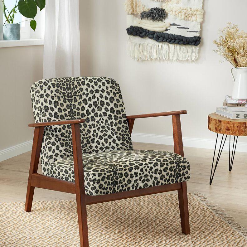 Verhoilukangas Jacquard Leo &ndash; ruskeanharmaa/khaki,  image number 5