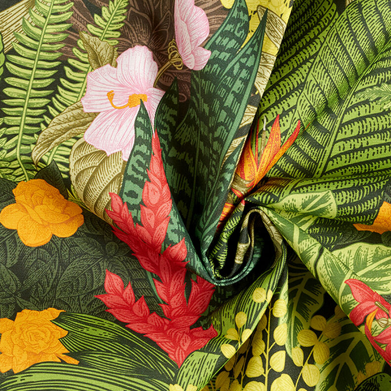 Ulkokankaat Canvas Eksoottiset kasvit – tummanvihreä,  image number 3