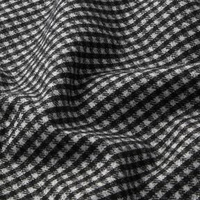 Takkineulos Stretch Pieni ruutu &ndash; vaaleanharmaa/musta, 