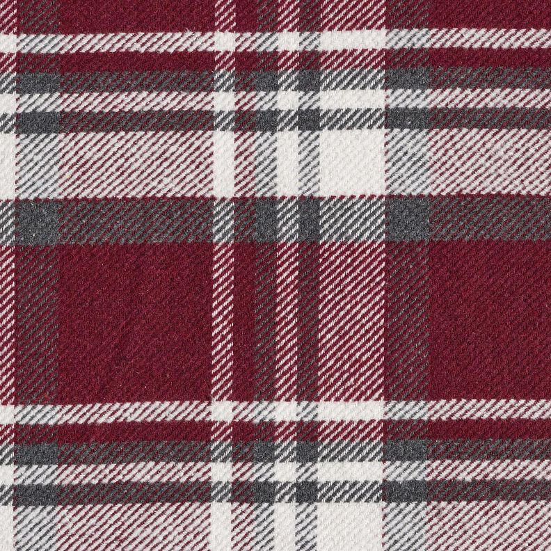 Takkikangas ruudullisella turkiskääntöpuolella – bordeauxin punainen/savenharmaa,  image number 1